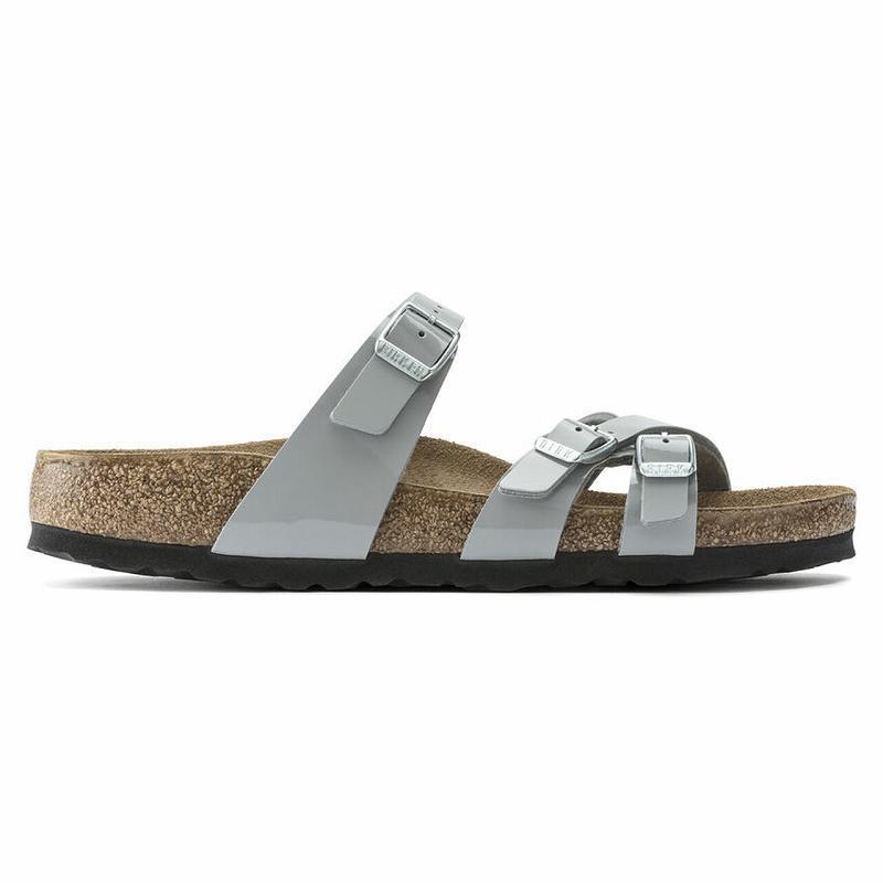 Franca Birkenstock Lakovane Birko Flor Damske Strieborne | SK 95CTV